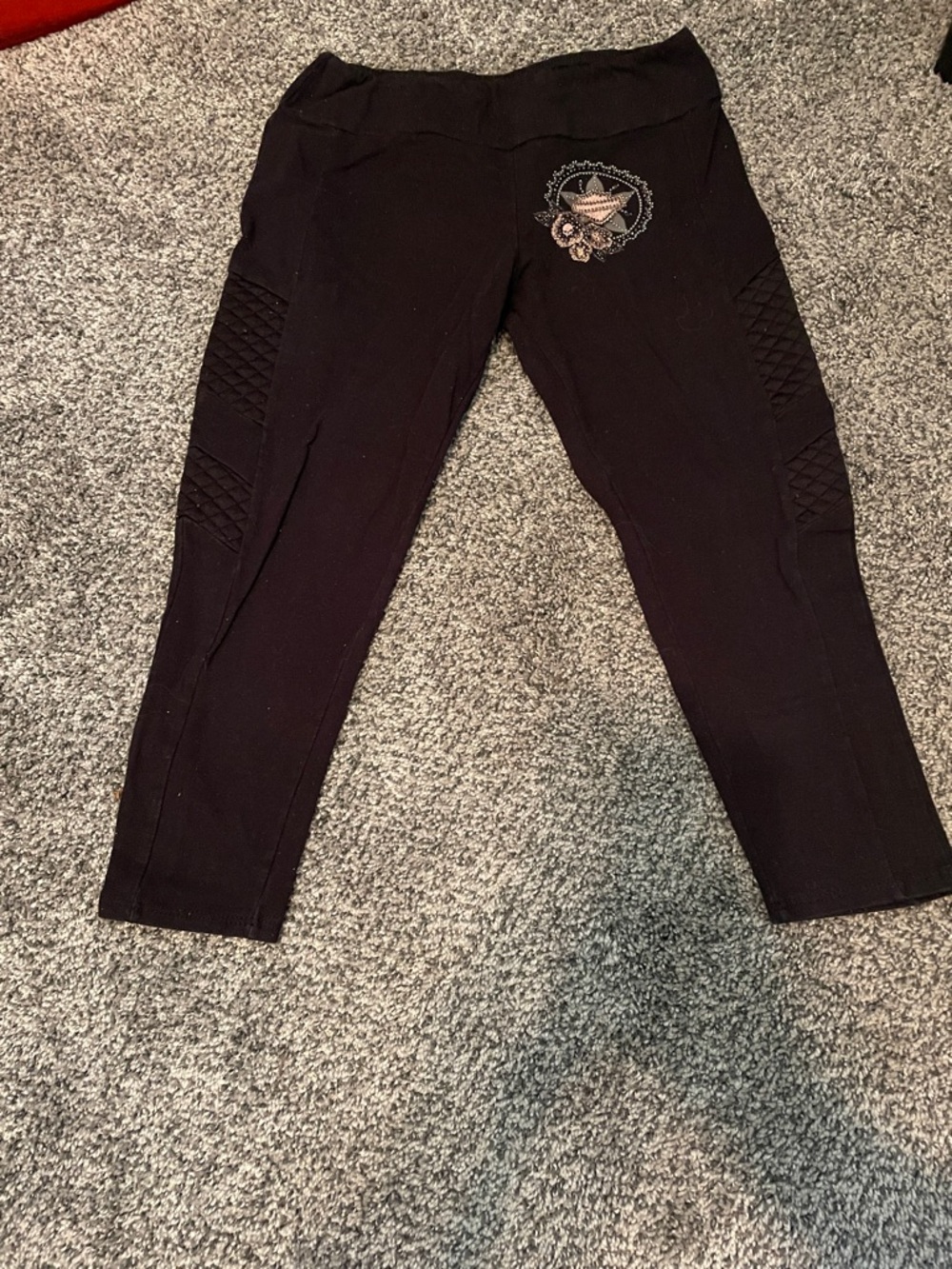 Harley Davidson Black Capri Leggings with Bling